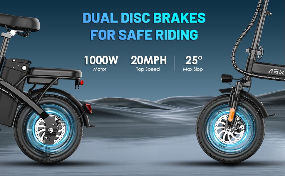 ASKMY E14 Folding Electric Bike 1000W Peak Motor, Up to 45 Miles Range | 14" Tubeless Tires, Dual Disc Brakes | UL Certified, Puncture-Tested Battery, 12-Month Warranty, Lightweight Design ASKMY E14 Folding Electric Bike 1000W Peak Motor, Up to 45 Miles Range | 14" Tubeless Tires, Dual Disc Brakes | UL Certified, Puncture-Tested Battery, 12-Month Warranty, Lightweight Design