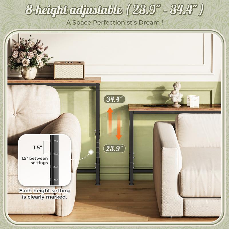 SUPERJARE 78.7 Inch Console Table with Outlet, Sofa Table with Charging Station, Narrow Hallway Entryway Table, Behind Couch Table, for Living Room SUPERJARE 78.7 Inch Console Table with Outlet, Sofa Table with Charging Station, Narrow Hallway Entryway Table, Behind Couch Table, for Living Room