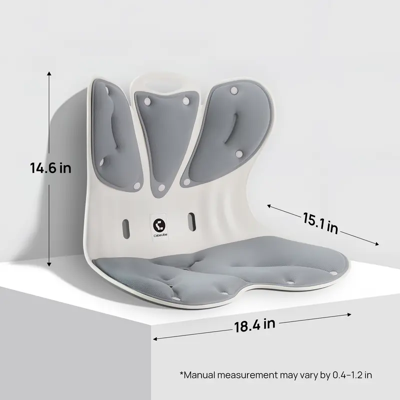 Cabevibe Soporte Lumbar – Corrige la postura y alivia el dolor de espalda baja | Soporte ergonómico de silicona para sillas (SpineSeat) | Uso en oficina, automóvil y hogar | Regalo para hombres y mujeres | Negro