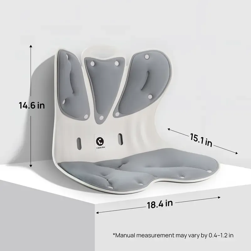 Cabevibe Soporte Lumbar – Corrige la postura y alivia el dolor de espalda baja | Soporte ergonómico de silicona para sillas (SpineSeat) | Uso en oficina, automóvil y hogar | Regalo para hombres y mujeres | Negro