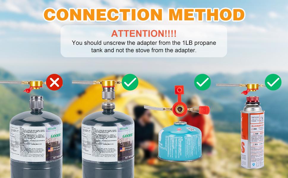 WADEO 7200W Windproof Camping Stove, Camping Gas Stove with Piezo Ignition, Two Fuel Canister Adapter, Carry Case, Portable Stove, Backpacking Stove for Outdoor Backpacking Hiking and Picnic