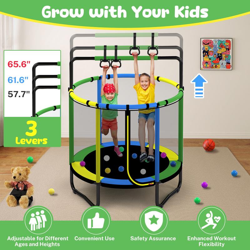 Segmart Mini Round Trampoline for Kids with Basketball Hoop, 55'' Indoor Outdoor Toddler Trampoline with Enclosure Net, Swing, Sandbag, Ring, Ocean Balls, Small Trampoline Gift for Boys Girls, Best Christmas Gift for Kids, Black Friday Segmart Mini Round Trampoline for Kids with Basketball Hoop, 55'' Indoor Outdoor Toddler Trampoline with Enclosure Net, Swing, Sandbag, Ring, Ocean Balls, Small Trampoline Gift for Boys Girls, Best Christmas Gift for Kids, Black Friday