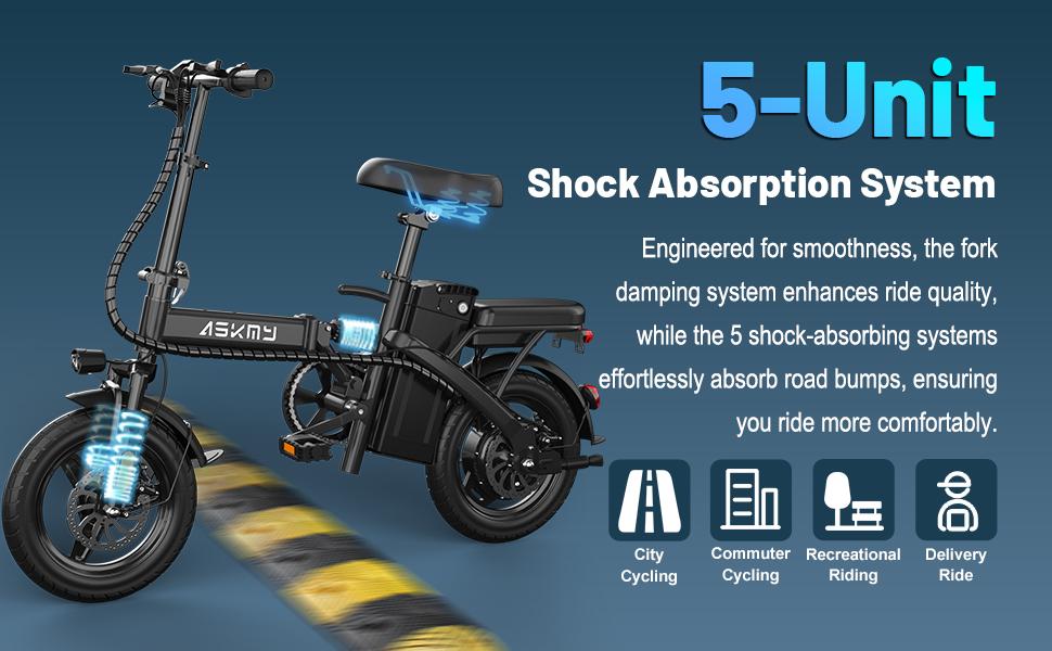 ASKMY E14 Folding Electric Bike 1000W Peak Motor, Up to 45 Miles Range | 14" Tubeless Tires, Dual Disc Brakes | UL Certified, Puncture-Tested Battery, 12-Month Warranty, Lightweight Design ASKMY E14 Folding Electric Bike 1000W Peak Motor, Up to 45 Miles Range | 14" Tubeless Tires, Dual Disc Brakes | UL Certified, Puncture-Tested Battery, 12-Month Warranty, Lightweight Design