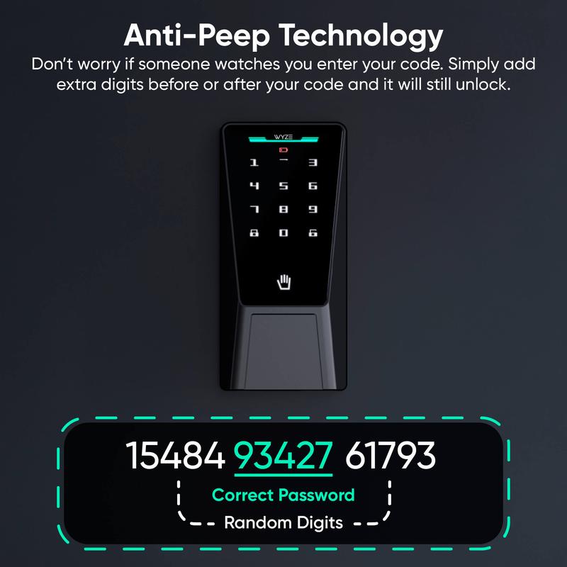 Bloqueo de palma: Cerradura inteligente con reconocimiento de palma de la mano y Wi-Fi para puerta de entrada, entrada sin llave ni contacto, diseño moderno, cierre automático, fácil instalación, reemplazo de cerrojo, resistente a la intemperie IP53.