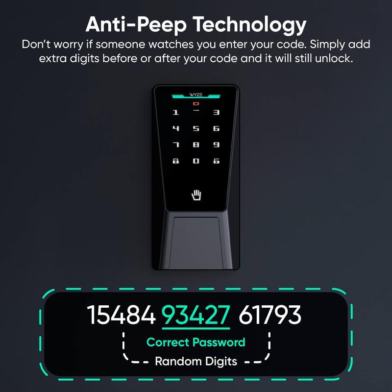 Bloqueo de palma: Cerradura inteligente con reconocimiento de palma de la mano y Wi-Fi para puerta de entrada, entrada sin llave ni contacto, diseño moderno, cierre automático, fácil instalación, reemplazo de cerrojo, resistente a la intemperie IP53.
