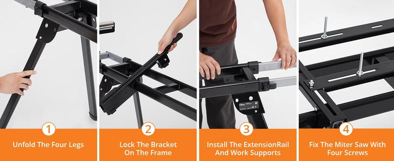 【GARVEE】 440 Lbs Load Capacity Miter Saw Stand with 76-4/5'' Max Sliding Rail, Anti-rust Steel Frame, Portable & Foldable Design, Universal Compatibility for Woodworking Projects - Tool Box 【GARVEE】 440 Lbs Load Capacity Miter Saw Stand with 76-4/5'' Max Sliding Rail, Anti-rust Steel Frame, Portable & Foldable Design, Universal Compatibility for Woodworking Projects - Tool Box