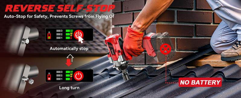 Impact Wrench 1/2" Compatible with Milwaukee 18V Battery(Battery NOT Included!), 1000Ft-lbs(1300N.m) High Torque Brushless Impact Gun with 4Mode Speed Cordless Impact Wrench 1/2" Compatible with Milwaukee 18V Battery(Battery NOT Included!), 1000Ft-lbs(1300N.m) High Torque Brushless Impact Gun with 4Mode Speed Cordless