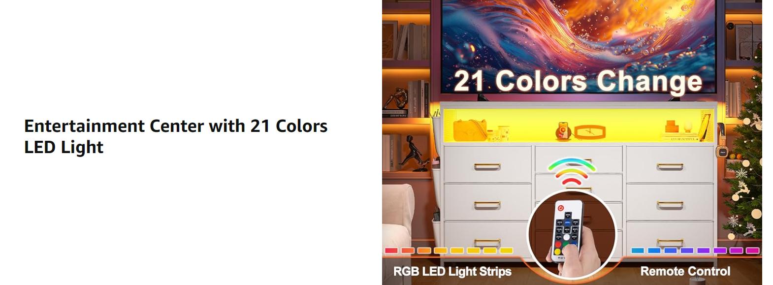 【24H Online Help】Raybee 10-Drawer Vanity LED Dresser with Side Pockets & Hooks, Modern Storage Cabinet with Wood Top, Fabric Drawers with Metal Frame, Space Saving Organizer for Small Apartments, Bedrooms, Dorm, Cute Cozy Home Decor,Easy Assembly 【24H Online Help】Raybee 10-Drawer Vanity LED Dresser with Side Pockets & Hooks, Modern Storage Cabinet with Wood Top, Fabric Drawers with Metal Frame, Space Saving Organizer for Small Apartments, Bedrooms, Dorm, Cute Cozy Home Decor,Easy Assembly