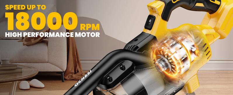 【No Batteries】Handheld Cordless Vacuum for Dewalt 20V Battery, 5 in 1 Handheld Electric Vacuum Cleaner with 500W Powerful Motor, 46 CFM Portable Hand Vacuum with Filtration HEPA for Floor, Carpet, Car (Battery Not Included)