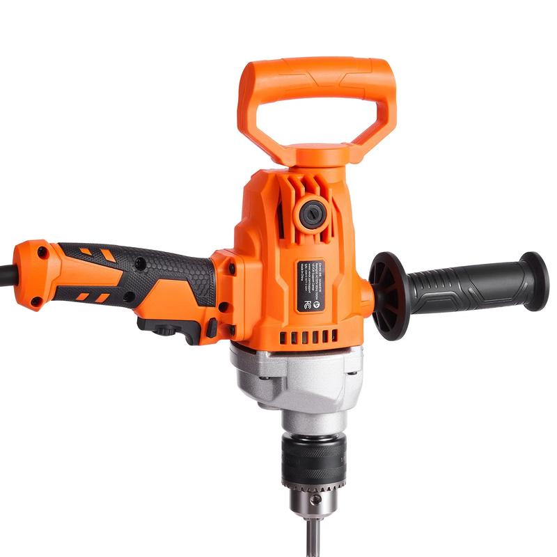 Taladro mezclador, juego de taladro eléctrico con cable de 5/8 pulgadas, taladro mezclador de 0 a 850 RPM, 5,8 A, taladro mezclador con mango en D para taladrar y mezclar, mezcladores de cemento portátiles para forraje, pintura y cemento.