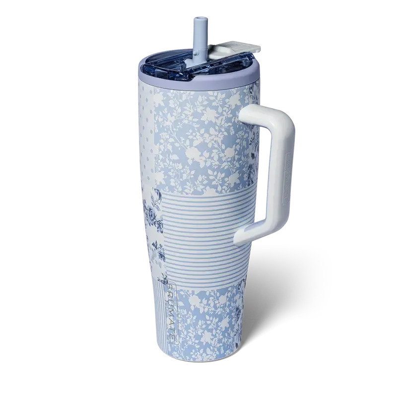 Vaso térmico BrüMate Era Flip de 40 oz con pajita abatible y asa | 100% a prueba de fugas | Mantiene el hielo por más de 24 horas | Base compatible con portavasos