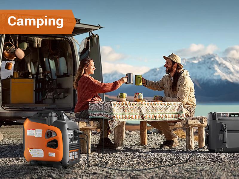 (Ships Within 24H) Efurden Portable Inverter Generator 2500W Gas Powered, Long Runtime Gas Generators for Home Use, Camping, Super Quiet Emergency Home Backup, with CO Sensor, EPA Compliant