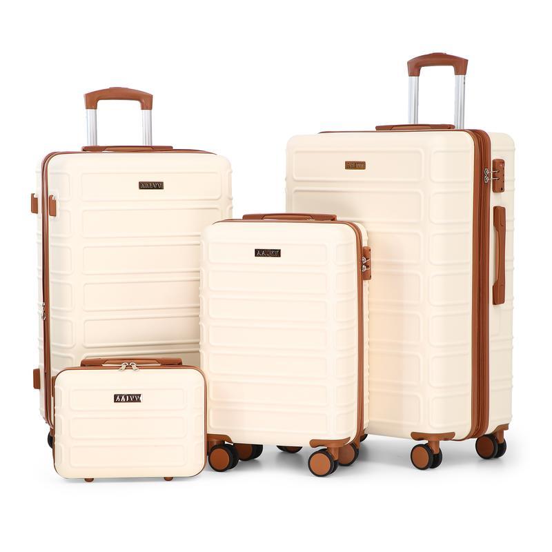 Juego de maletas de 4 piezas, expandibles, con cerradura TSA, rígidas y duraderas, con ruedas giratorias dobles. Juego de maletas de viaje (33/51/66/71 cm). Regalo ideal para la vuelta al colegio.