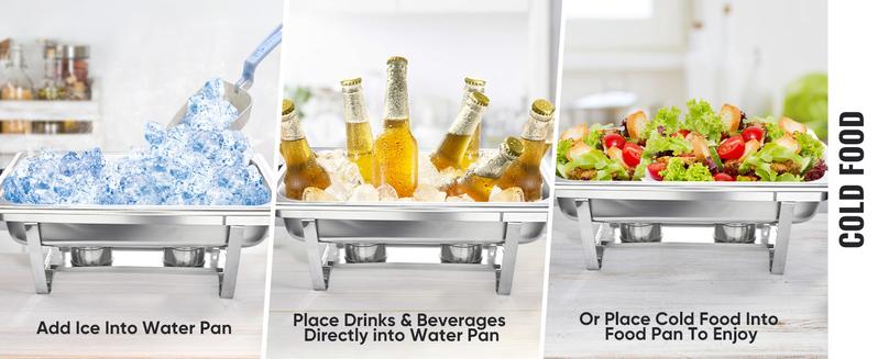 Kerilyn 4 Packs 9QT Chafing Dishes for Buffet Set, Rectangular Stainless Steel Food Warmer Sets with Lids, Food Pans, Water Pan and Fuel Holders for Restaurant Catering Parties Weddings Serving Food Warmer & Chafers Servers Sets Kerilyn 4 Packs 9QT Chafing Dishes for Buffet Set, Rectangular Stainless Steel Food Warmer Sets with Lids, Food Pans, Water Pan and Fuel Holders for Restaurant Catering Parties Weddings Serving Food Warmer & Chafers Servers Sets