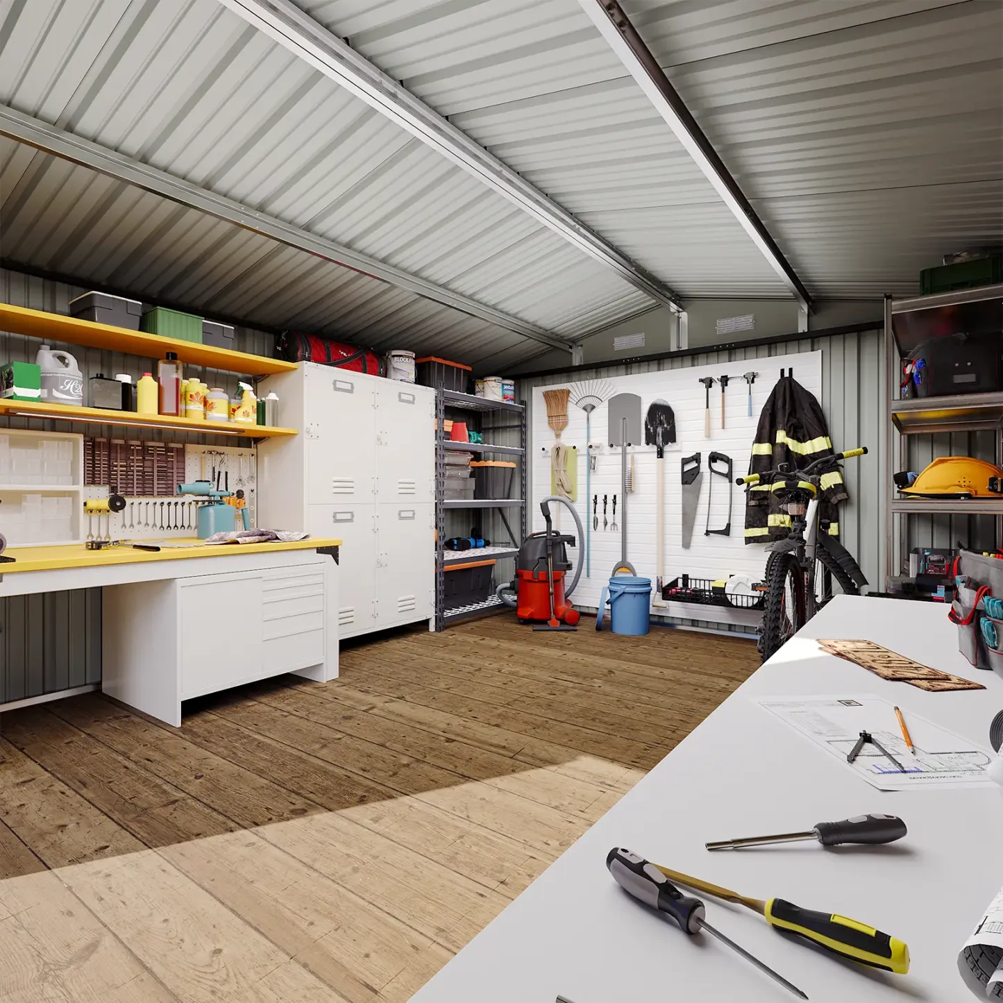 [Deal] Aoxun Outdoor Metal Storage Shed with Base, Lockable Door & Sloped Roof, Weather-Resistant Utility Shed for Garden, Patio & Backyard Astronaut Nebula   Star