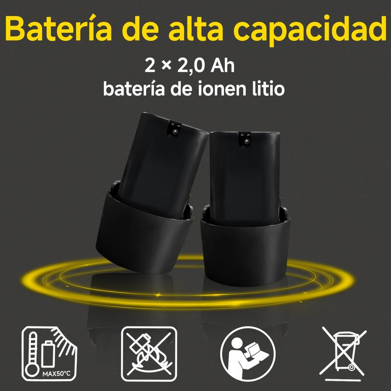 RHOVISTAR Llave de Carraca Eléctrica Inalámbrica|Ideal para Reparaciones Ligeras y Tareas de Mantenimiento|Diseño Compacto y Fácil de Usar