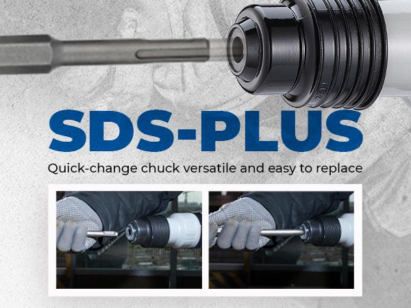 【5-year warranty】DongCheng 1-1/8 Inch SDS-Plus Rotary Hammer Drill with Safety Clutch, 9.2 Amp Heavy Duty Corded Demolition Hammer for Concrete, 3.6 Joules, Including 3 Drill Bits, Flat Chisels and Point Chisels Power Tools