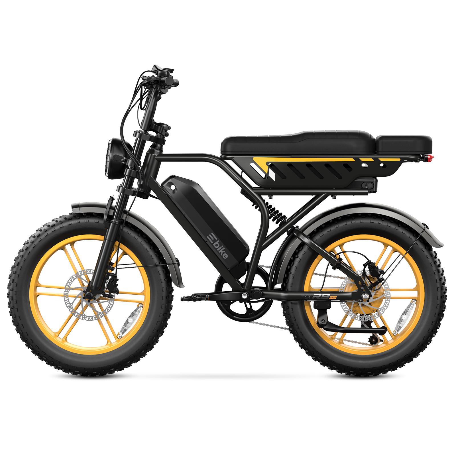 R9 Electric Bike 1500W Dual Battery | Up to 120 Miles Range | 20"x4.0 Fat Tires | 7-Speed, LCD Display, Front Suspension | Adult Ebike
