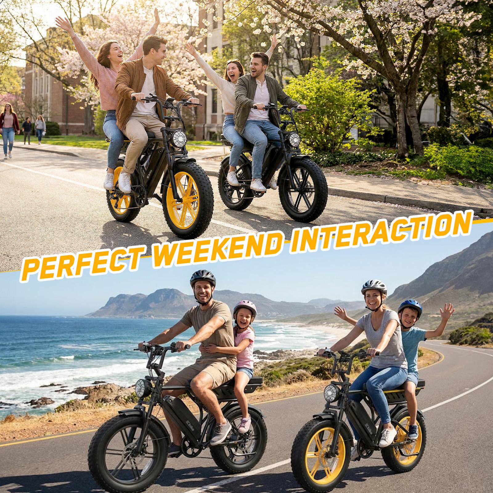 R9 Electric Bike 1500W Dual Battery | Up to 120 Miles Range | 20"x4.0 Fat Tires | 7-Speed, LCD Display, Front Suspension | Adult Ebike