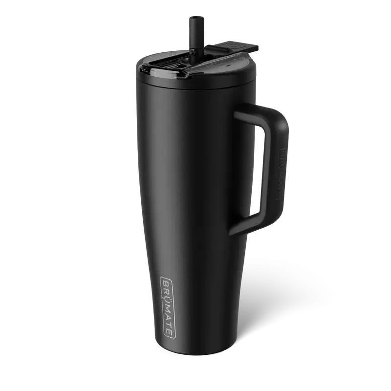 Vaso térmico BrüMate Era Flip de 40 oz con pajita abatible y asa | 100% a prueba de fugas | Mantiene el hielo por más de 24 horas | Base compatible con portavasos