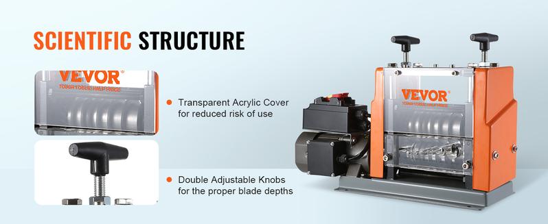 VEVOR Electric Cable Stripping Tool, , 0.06''-0.98'' Motorized Wire Stripper, 60W, Features Clear Depth Gauge, Includes 6 Circular & 1 Flat Channels for Efficient Copper Wire Recycling VEVOR Super Brand Day VEVOR Electric Cable Stripping Tool, , 0.06''-0.98'' Motorized Wire Stripper, 60W, Features Clear Depth Gauge, Includes 6 Circular & 1 Flat Channels for Efficient Copper Wire Recycling VEVOR Super Brand Day