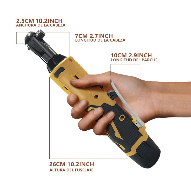 RHOVISTAR Llave de Carraca Eléctrica Inalámbrica｜Ideal para Reparaciones Ligeras y Tareas de Mantenimiento｜Diseño Compacto y Fácil de Usar