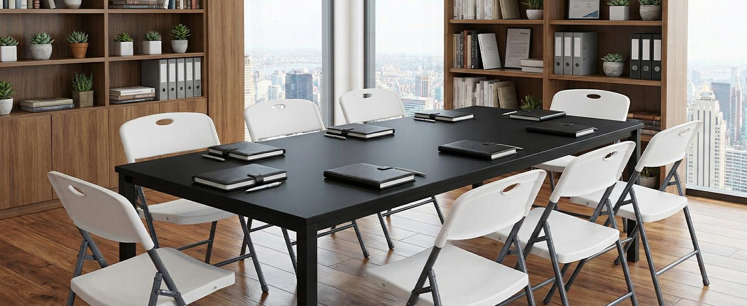 【Value】Folding Chairs with Ergonomic Back, Heavy Duty Plastic Stackable Portable Folding Chairs, Weight Capacity 330 Lbs, For Home, Office, Party, Wedding, Patio, Garden, Indoor Outdoor