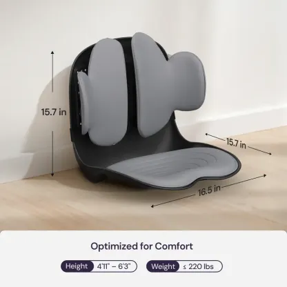 Cabevibe Soporte Lumbar – Corrige la postura y alivia el dolor de espalda baja | Soporte ergonómico de silicona para sillas (SpineSeat) | Uso en oficina, automóvil y hogar | Regalo para hombres y mujeres | Negro