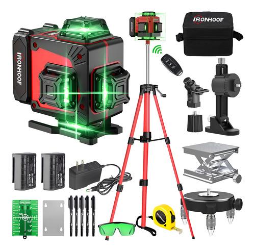 Nivel Láser Autonivelante 360° 16 Líneas Verde Con Trípode Nivel Láser 16 Líneas 4x360° Verde 2 Batería Recargable con Control Remoto