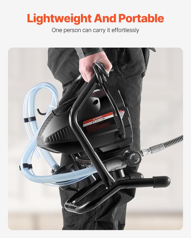 Rociador de Pintura Airless VEVOR – 3000 PSI, 650W, Eléctrico y Eficiente, Para Interiores, Exteriores, Muebles y Cercas – Portátil con Acabado Fino y Uniforme