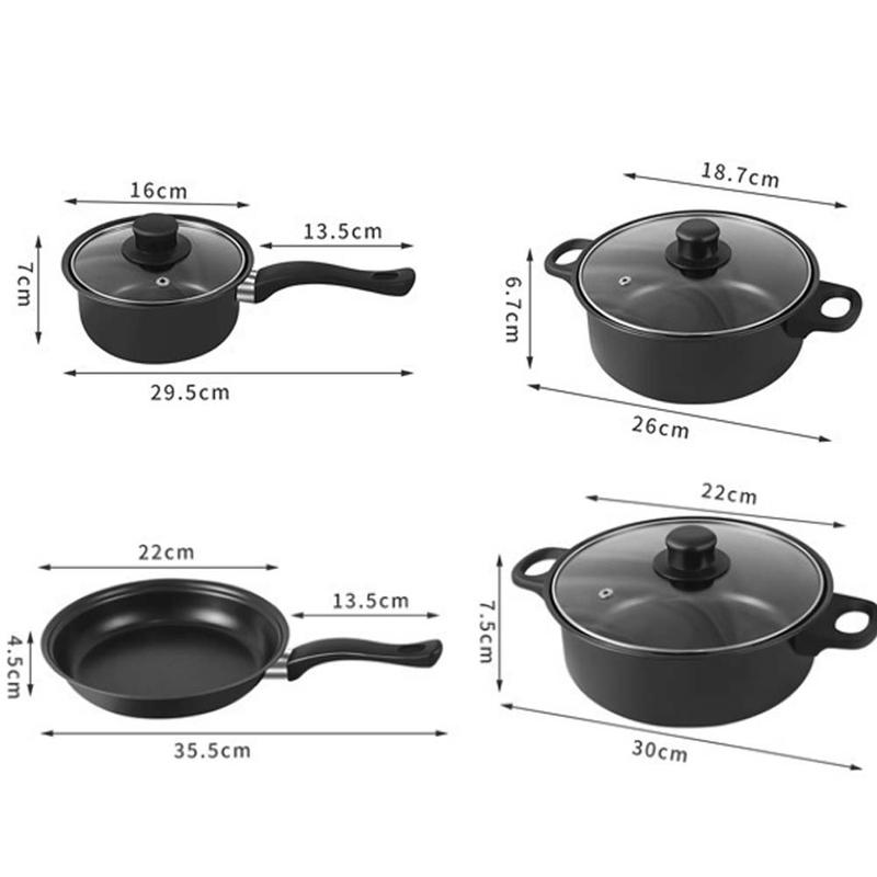 Juego de Cocina de 12 Piezas – Ollas y Sartenes Pequeñas de Acero Inoxidable con Tapas de Vidrio, Utensilios Incluidos, Color Enviado al Azar