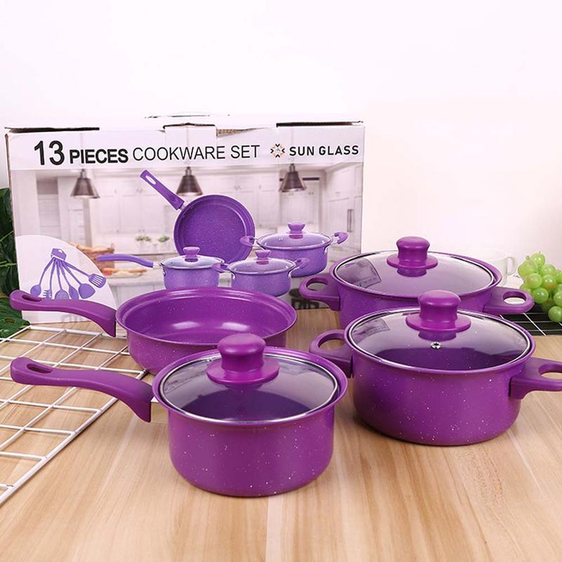 Juego de Cocina de 12 Piezas – Ollas y Sartenes Pequeñas de Acero Inoxidable con Tapas de Vidrio, Utensilios Incluidos, Color Enviado al Azar