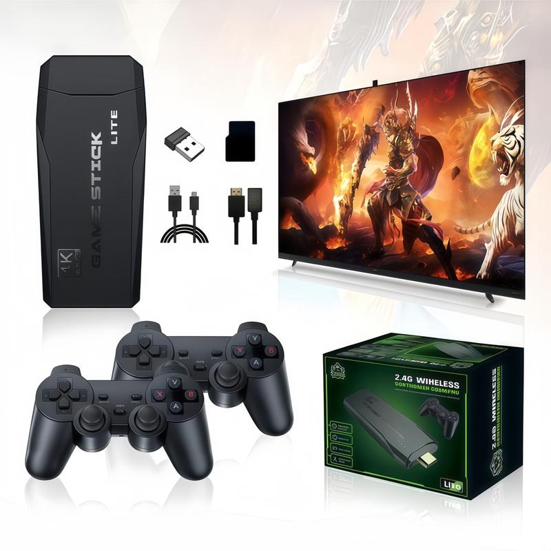 Consola de Juegos A-USB para Hogar – Paquete Completo con USB y 2 Mandos, Disfruta Juegos en 4K, Más de 20,000 Juegos Incluidos