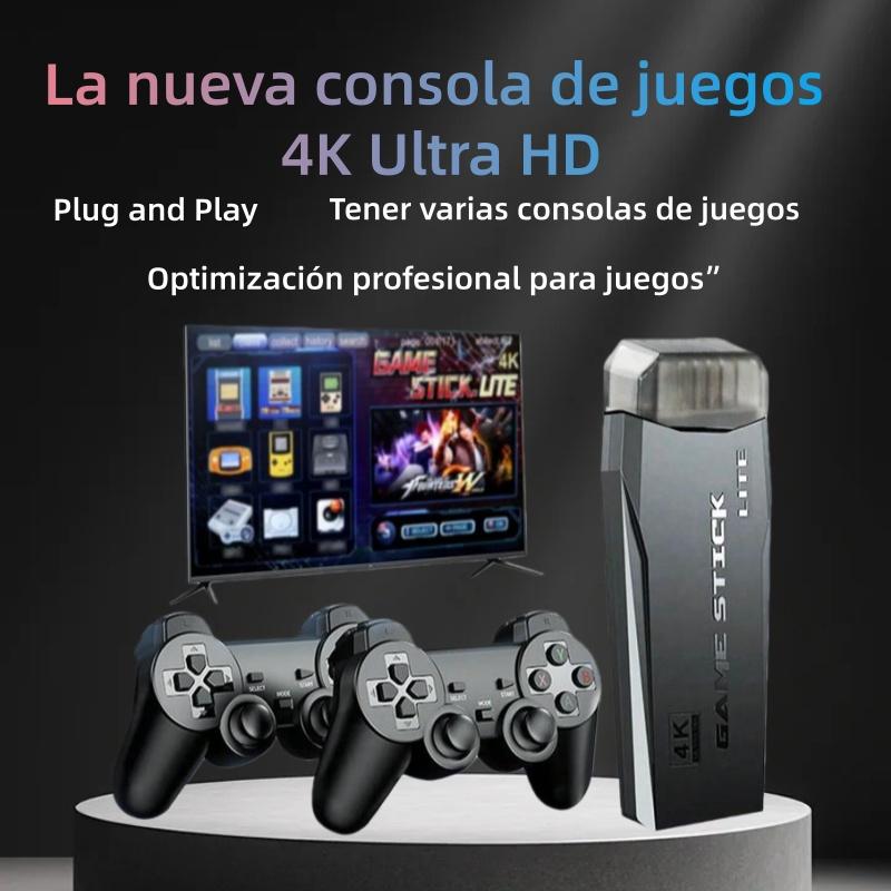 Consola de Juegos A-USB para Hogar – Paquete Completo con USB y 2 Mandos, Disfruta Juegos en 4K, Más de 20,000 Juegos Incluidos