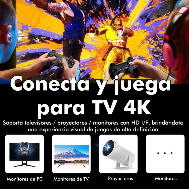 Consola de Juegos A-USB para Hogar – Paquete Completo con USB y 2 Mandos, Disfruta Juegos en 4K, Más de 20,000 Juegos Incluidos