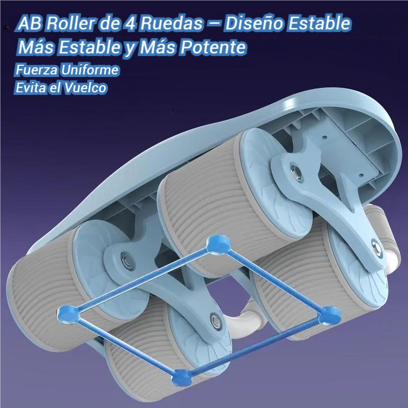 Rueda Abdominal de 4 Ruedas para Hombres y Mujeres – Equipo de Fitness para el Hogar con Soporte de Codos, Rebote Automático, Entrenamiento de Abdomen y Vientre Plano