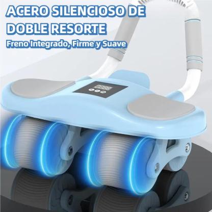 Rueda Abdominal de 4 Ruedas para Hombres y Mujeres – Equipo de Fitness para el Hogar con Soporte de Codos, Rebote Automático, Entrenamiento de Abdomen y Vientre Plano