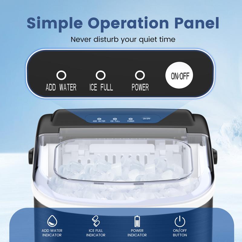 Máquina de Hielo COWSAR de Encimera – 12 kg en 24h, 9 Cubos en 6 Minutos, Función de Autolimpieza, Acero Inoxidable o ABS, Portátil para Cocina, Hogar, Oficina, Fiesta y RV