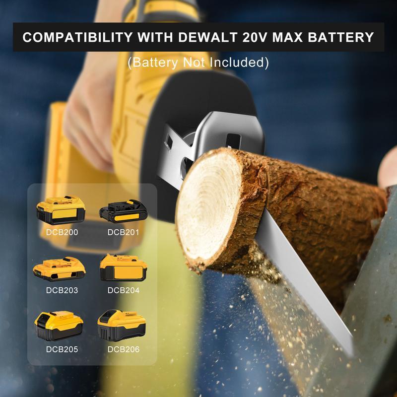 Sierra Reciprocante Inalámbrica de Una Mano Compatible con Batería DeWalt 20V MAX – 3 Velocidades Variables, Motor Sin Escobillas, Cambio de Hoja sin Herramientas, Incluye 4 Hojas para Metal, Madera y PVC