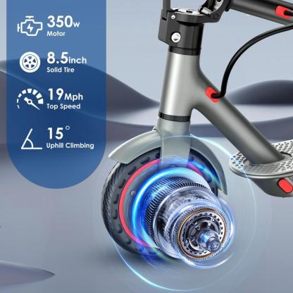 Scooter Eléctrico Plegable 350W – Velocidad Máx. 30 km/h, Autonomía hasta 19 km, Ruedas de 8.5", con App, Ideal para Adultos y Uso Urbano