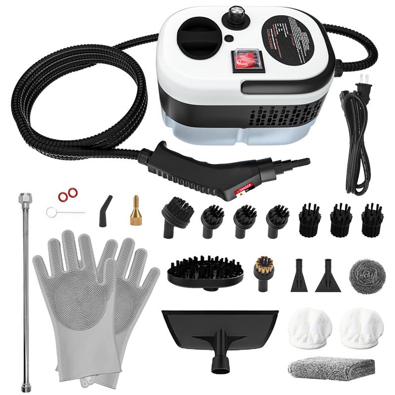 Limpiador a Vapor Portátil 2500W de Alta Presión, Limpiadora de Vapor de Alta Temperatura con 20 Accesorios, Ideal para Cocina, Baño y Detallado de Autos