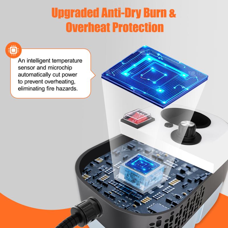 Limpiador a Vapor Portátil 2500W de Alta Presión, Limpiadora de Vapor de Alta Temperatura con 20 Accesorios, Ideal para Cocina, Baño y Detallado de Autos