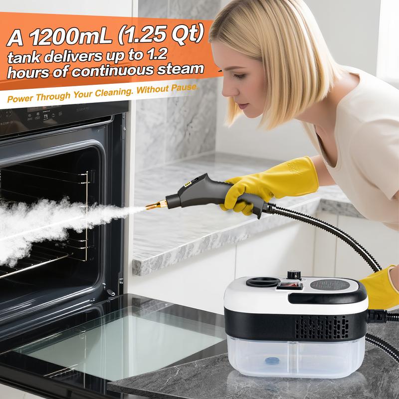 Limpiador a Vapor Portátil 2500W de Alta Presión, Limpiadora de Vapor de Alta Temperatura con 20 Accesorios, Ideal para Cocina, Baño y Detallado de Autos