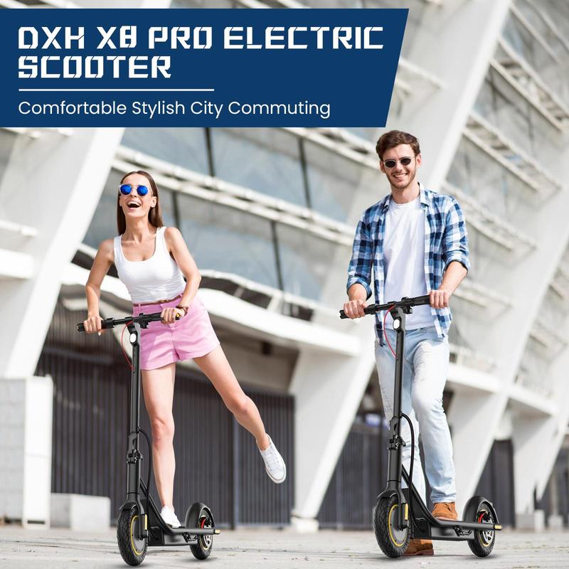 Scooter Eléctrico DXH Delong 500W para Adultos, Velocidad hasta 30 km/h, Llantas de 10", App Inteligente, Plegable con Luces y Doble Freno