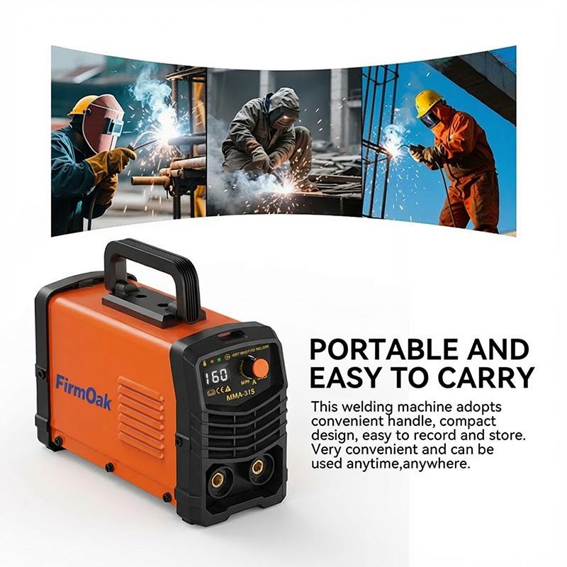 MMA-315 110V Mini Welder Portable Stick Welder with Hot Start Arc Force Anti-Stick IGBT Inverter Supports E6013/E6011/E7018 Rods Ideal for Home Use & DIY Gift
