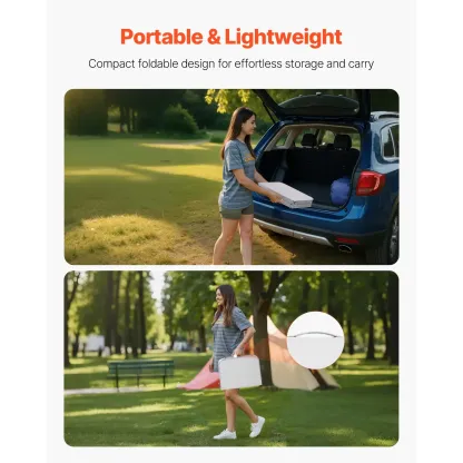  Mesa de camping plegable, mesa auxiliar portátil de altura ajustable, mesa de playa de aluminio MDF con malla y asa de transporte, ligera y compacta para picnics al aire libre, barbacoas, 61 x 40 cm, color plateado