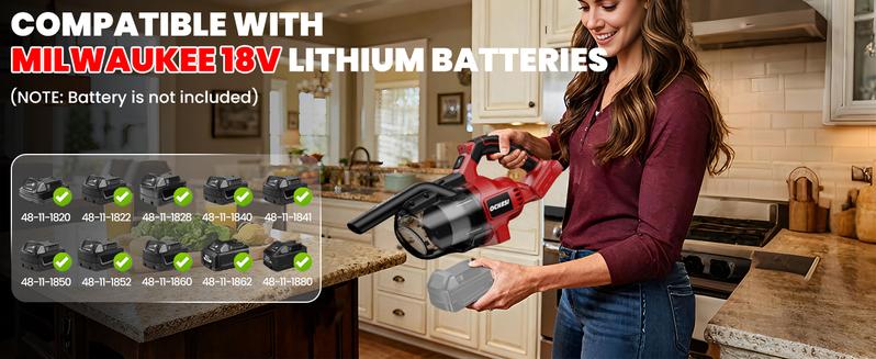 【No Batteries】Handheld Cordless Vacuum for Dewalt 20V Battery, 5 in 1 Handheld Electric Vacuum Cleaner with 500W Powerful Motor, 46 CFM Portable Hand Vacuum with Filtration HEPA for Floor, Carpet, Car (Battery Not Included)