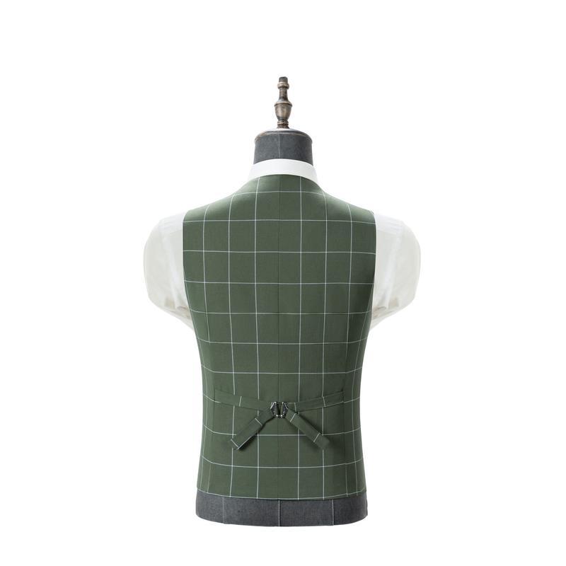 Traje de esmoquin a cuadros para boda para hombre: conjunto cruzado de tres piezas con chaleco para eventos formales, informales y de negocios | Trajes de novio y fiesta