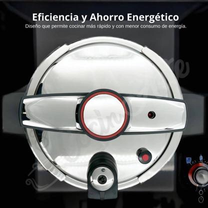 Olla a Presión de Acero Inoxidable con Cesta Vaporera y Tapa de Vidrio – Capacidades 6L, 8L y 10L – Compatible con Inducción, Eléctrica y Vitrocerámica y todo tipo de cocina – Segura, Eficiente y Fácil de Limpiar