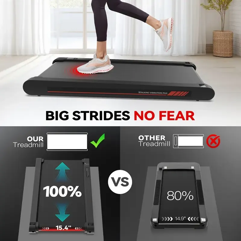 Plataforma vibratoria para caminar P1, placa vibratoria, control remoto y App, cinta de correr ligera para debajo del escritorio (hogar y oficina), tecnología de servomotor, cinta de correr portátil 3 en 1, equipo de fitness de 22 libras.